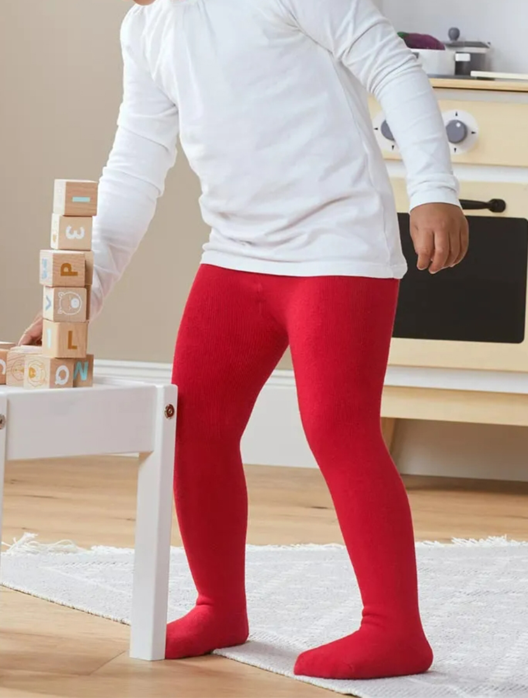 MyRunway Shop Tchibo Red & Dark Blue Cotton Thermal Tights 2 Pairs